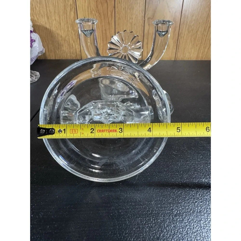 Pair Of ‎ Vintage Fostoria  Double Candelabra Candlestick Holders